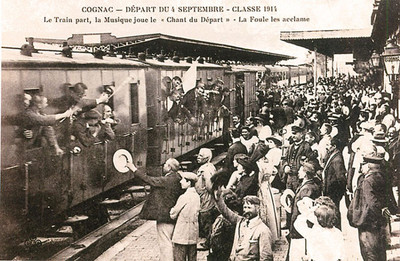 Embarquement dans un train 04/09/1914